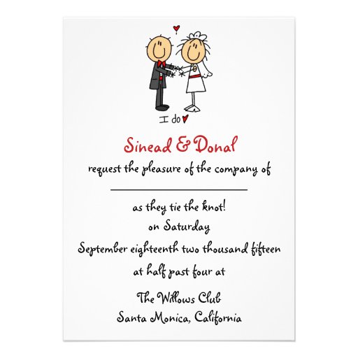 Stick Figure Wedding Invitation