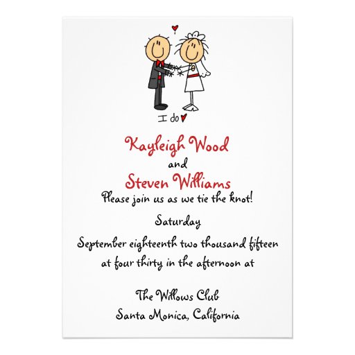Stick Figure Wedding Invitation