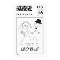 Stick Figure Wedding Response Card Stamp