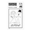 Stick Figure Wedding Response Card Stamp