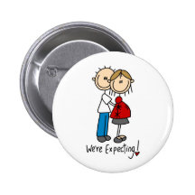 Stick Figure We're Expecting Pins