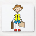 Stick Figure With Luggage Mousepad