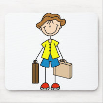 Stick Figure With Luggage Mousepad by stick_figures Stick Figure With Luggage Mousepad