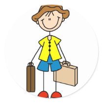 Stick Figure With Luggage Sticker by stick_figures Stick Figure With Luggage Sticker