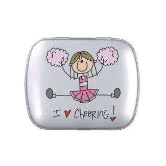 Stick Figures Cheerleader Tins and Jars w. Candy Candy Tin