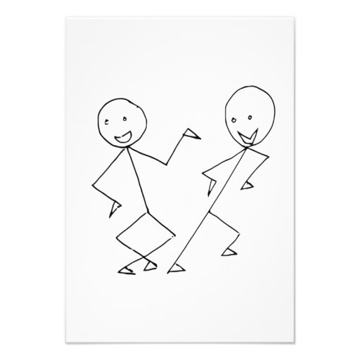 Stick Figures Dancing Custom Announcements