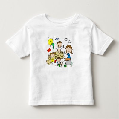 Stick Figures Family Beach Fun Toddler T-shirt