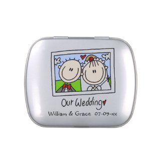 Stick Figures Our Wedding Tins and Jars w. Candy Candy Tins