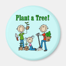 Stick  Figures Plant a Tree T-shirts and Gifts Refrigerator Magnets