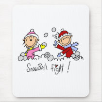 Stick Figures Snowball Fight mousepads by stick_figures Stick Figures Snowball Fight mousepads