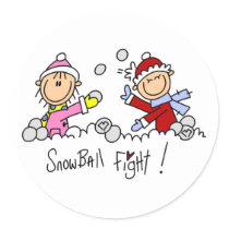 Stick Figures Snowball Fight stickers by stick_figures Stick Figures Snowball Fight stickers