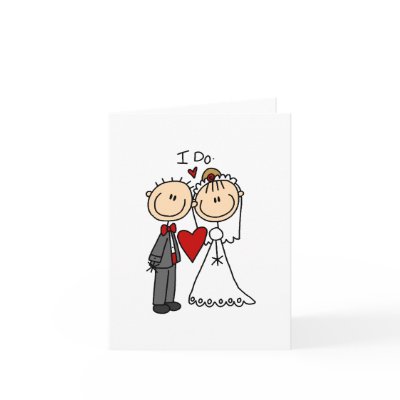 Stick Figures Wedding Note Card