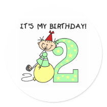 Stick Girl 2nd Birthday stickers