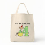 Stick Girl 4th Birthday Tshirts and Gifts Tote Bag
