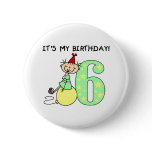 Stick Girl 6th Birthday Pin