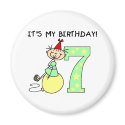 Stick Girl 7th Birthday magnets