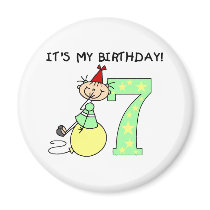 Stick Girl 7th Birthday magnets