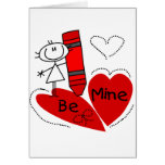 Stick Girl Be Mine Valentine Cards