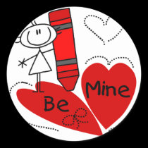 Stick Girl Be Mine Valentine