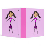 Stick Girl Dark Brunette Vinyl Binder