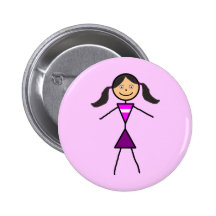 Stick Girl Dark Brunette Pins