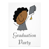 Stick Girl Grad invitations
