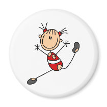 Stick Girl Gymnast Magnet by stick_figures Stick Girl Gymnast Magnet