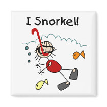 Stick Girl I Snorkel Magnet by stick_figures Stick Girl I Snorkel Magnet