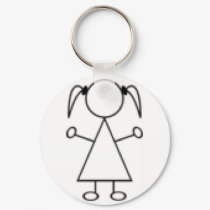 Stick Girl keychain by twinacious Stick Girl keychain