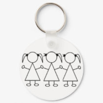 Stick Girl keychain triplet girls