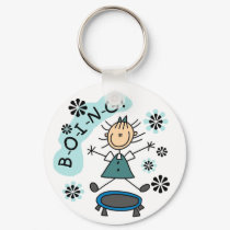 Stick Girl on Trampoline keychains