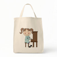 Stick Girl Playing Piano bag