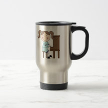 Stick Girl Playing Piano Mug