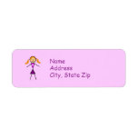 Stick Girl Redhead Custom Return Address Label
