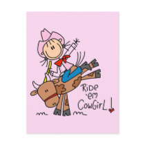 Stick Girl Ride Em Cowgirl Tshirts and Gifts postcards by stick_figures Stick Girl Ride Em Cowgirl Tshirts and Gifts postcards