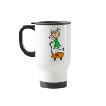 Stick Girl Skating Mug by stick_figures Stick Girl Skating Mug