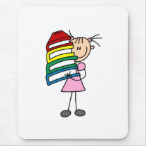 Stick Girl with Books mousepads