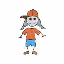 Stick Girl with Hat embroidered shirts