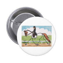 STICK HORSE Chestnut Dressage Trot Pin