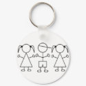 Stick kids keychain triplet girl girl boy by twinacious Stick kids keychain triplet girl girl boy
