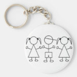 Stick kids keychain triplet girl girl boy