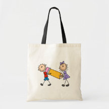 Stick Kids With Pencil Canvas Bag