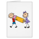 Stick Kids With Pencil cards by stick_figures Stick Kids With Pencil cards