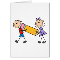 Stick Kids With Pencil cards by stick_figures Stick Kids With Pencil cards