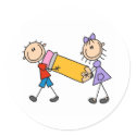 Stick Kids With Pencil stickers
