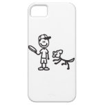 Stick Man and Dog playing Frisbee iPhone 5 Cases