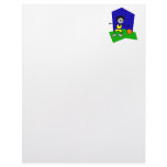 Stick man dribbles basketball customized letterhead