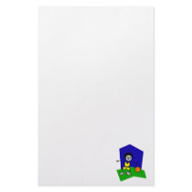 Stick man dribbles basketball personalized stationery
