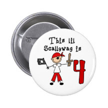 Stick Pirate 4th Birthday Pins
