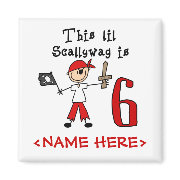 Stick Pirate 6th Birthday magnet